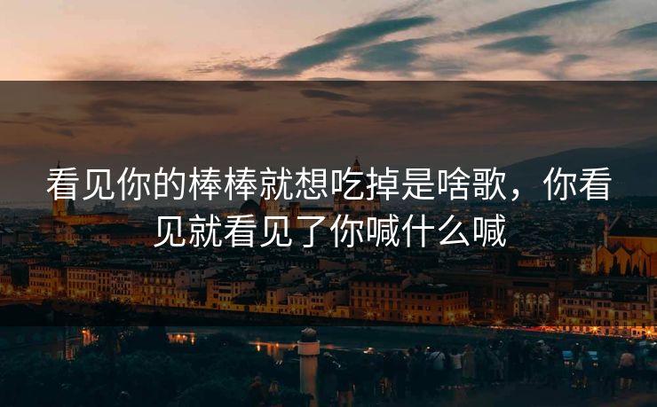 看见你的棒棒就想吃掉是啥歌，你看见就看见了你喊什么喊
