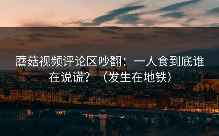 蘑菇视频评论区吵翻：一人食到底谁在说谎？（发生在地铁）