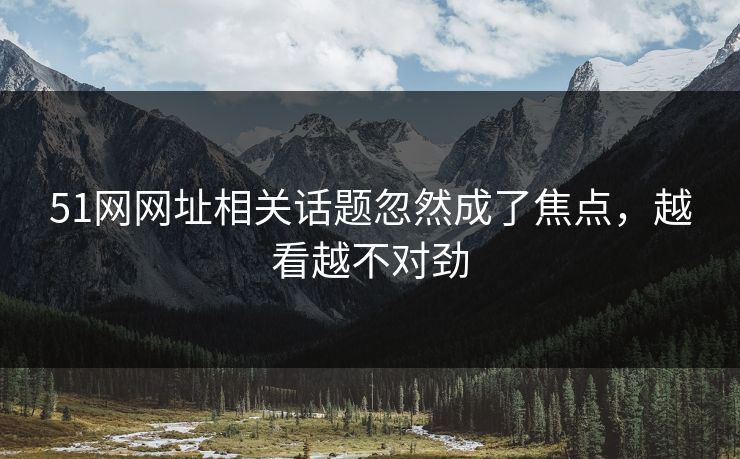 51网网址相关话题忽然成了焦点，越看越不对劲